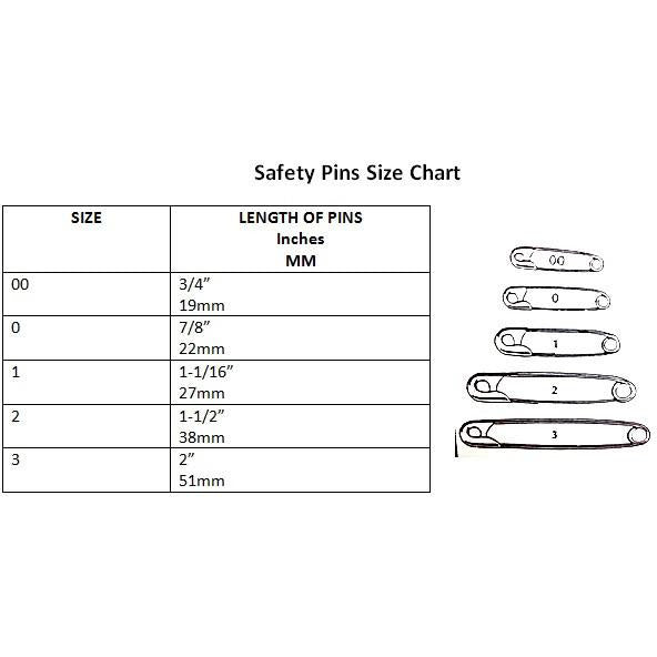Safety Pins, Black, Assorted Sizes & Quantities