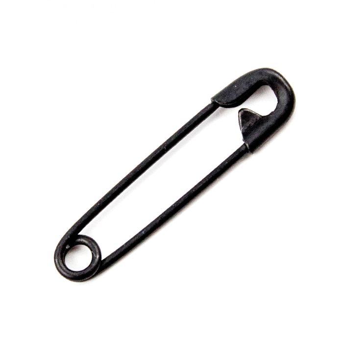 Safety Pins, Black, Assorted Sizes & Quantities