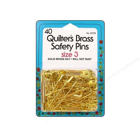 Safety Pins - Brass, Assorted Sizes & Quantities