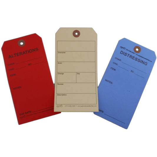 Pre-Printed Tags, "Alterations, Distressing, Character/Actor Info", 100 Tags/Pack